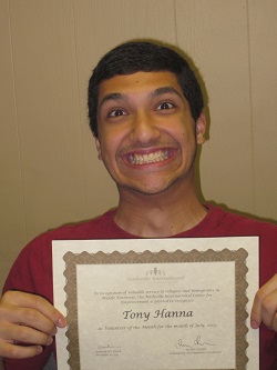 Tony Hanna Vol of Month July