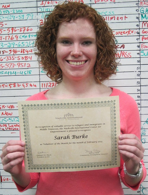 February Volunteer of the Month- Sarah Burke
